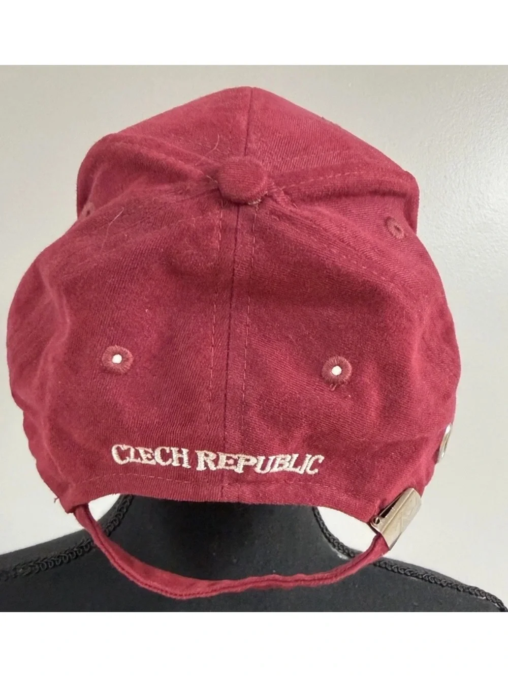 Vintage Czech Republic Red Baseball Cap Embroidered Coat